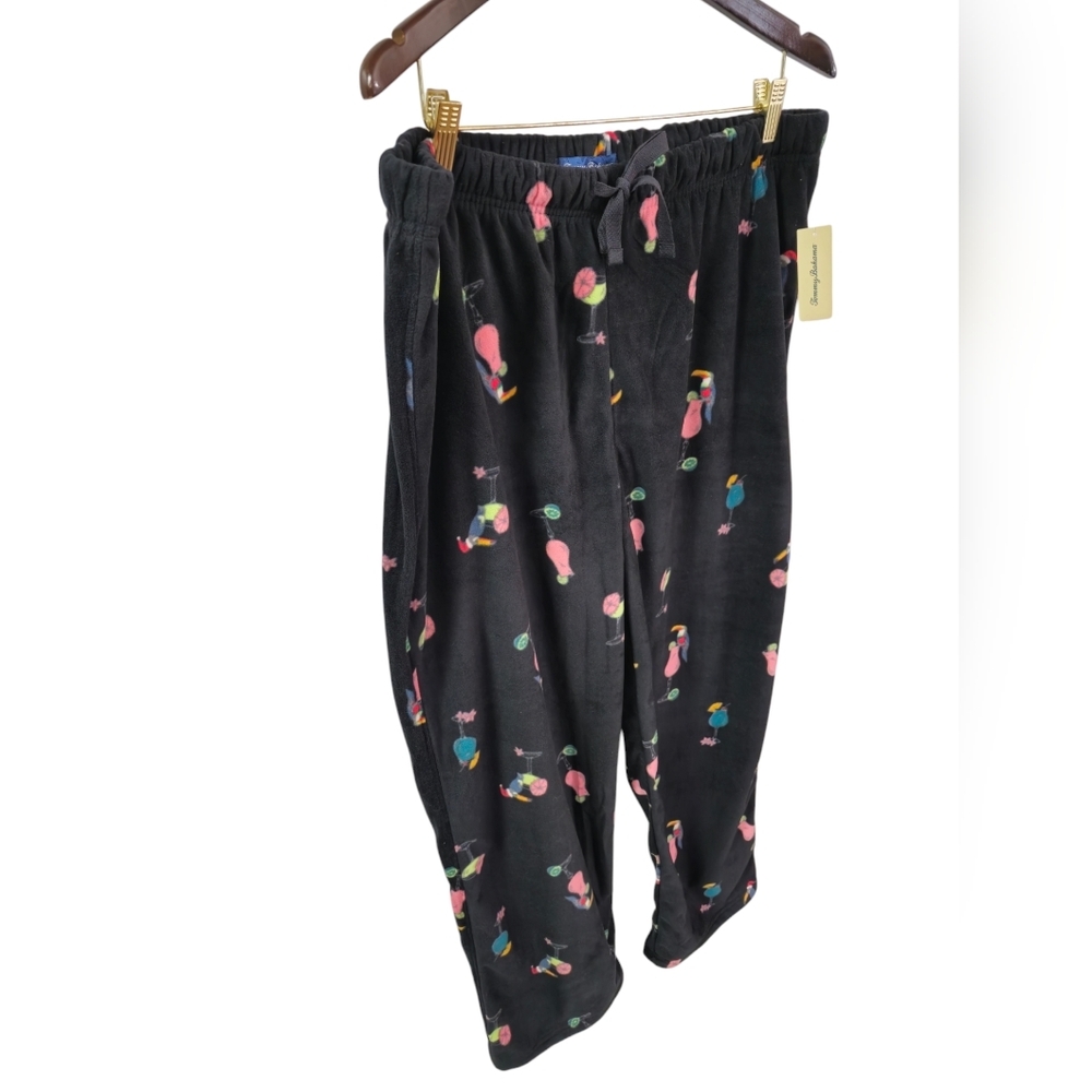 NWT Tommy Bahama Men's Fleece Pants Tropical Toucan Black Size XL - Picture 3 of 16
